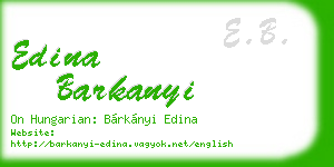 edina barkanyi business card